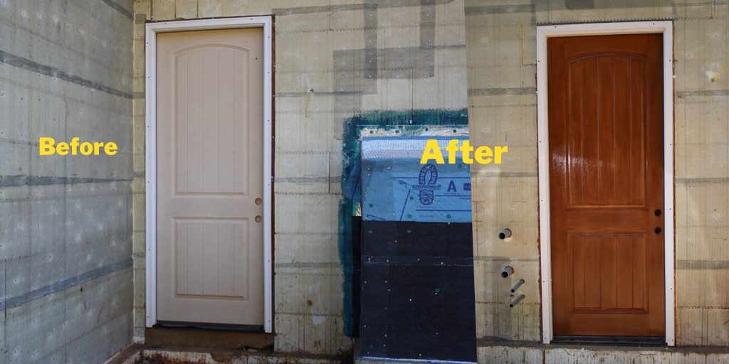 How to Paint a Fiberglass Door Before After